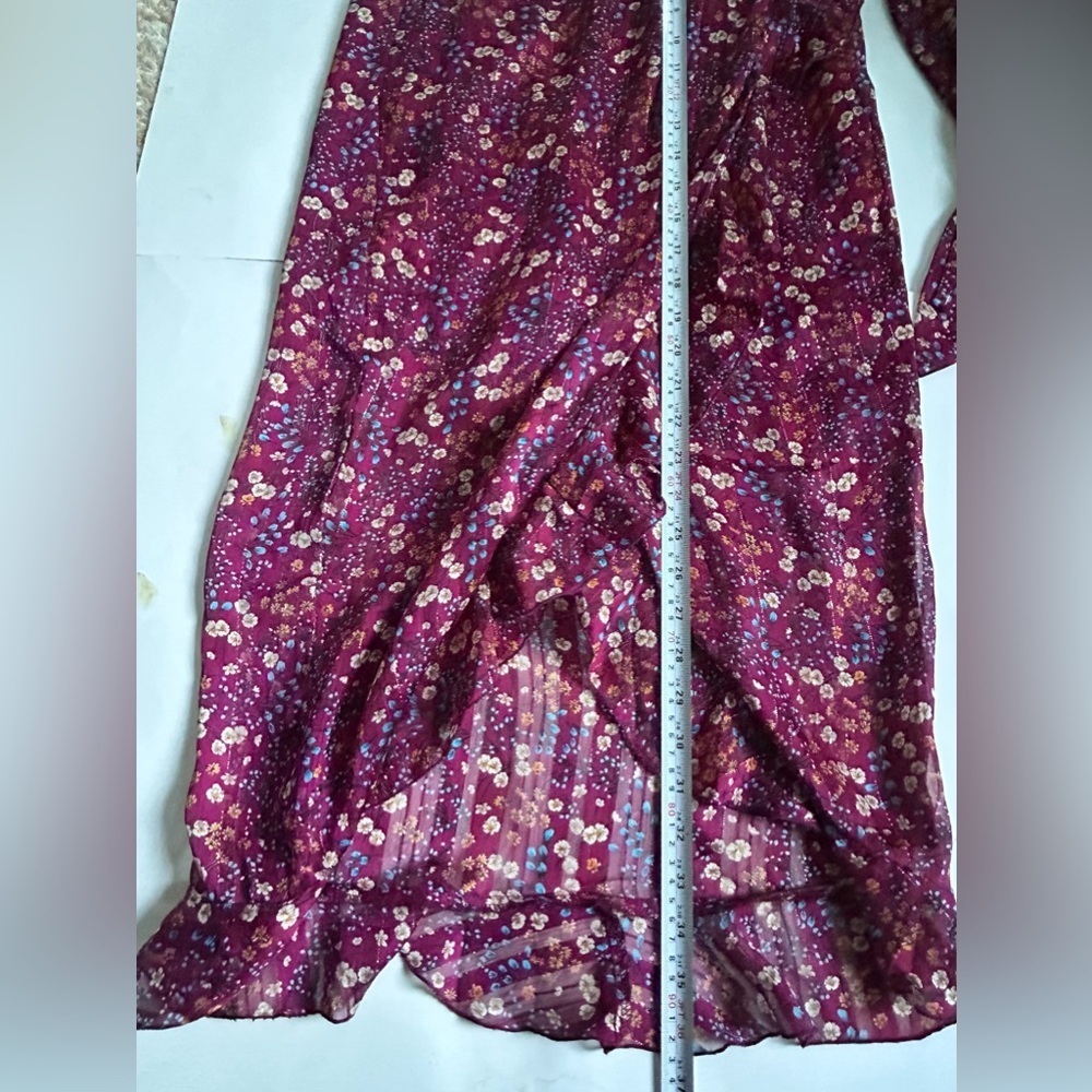 SABINA MUSAYEV Sky Floral Wrap Skirt flower print  red size small - Picture 6 of 10